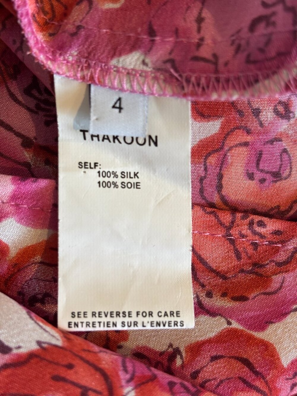 Thakoon Addition Silk Floral Draped Mini Dress | Pink & Red | Size 4 | Like New - Picture 6 of 7